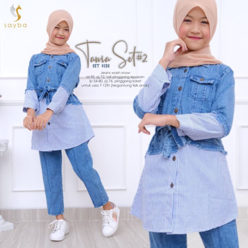 TANIA #2 SET KIDS | LD 90CM | SETELAN ANAK | BAJU ANAK | BAJU MUSLIM ANAK | BAJU JEANS ANAK