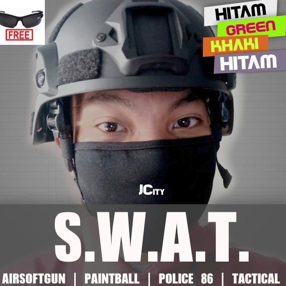 READY STOK  MICH Helm Airsoft Gun Helm Tactical Airsoft Gun Paintball CS SWAT