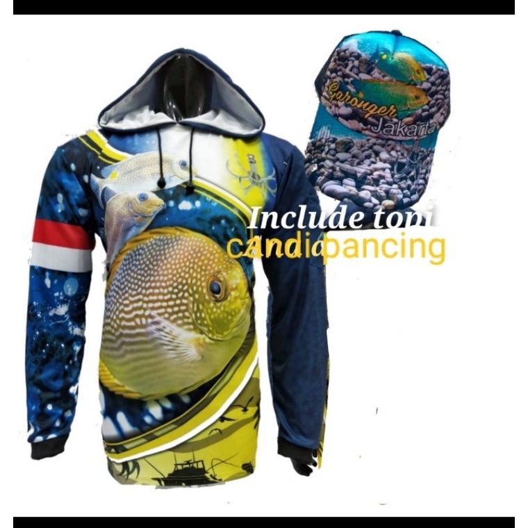 jersey mancing Garonger + Topi