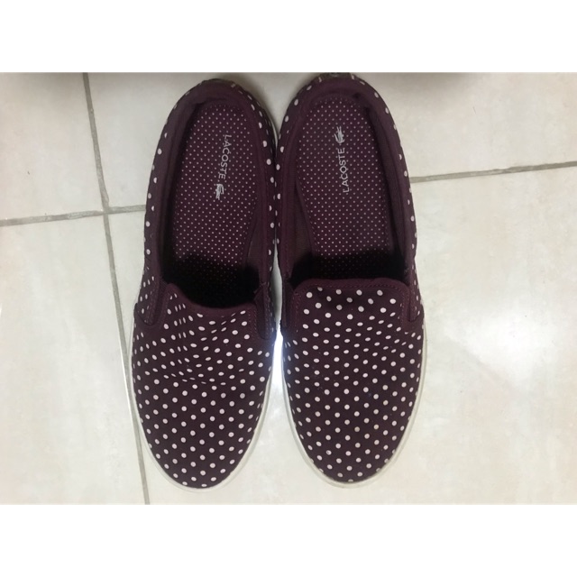 LACOSTE red- slip on shoes