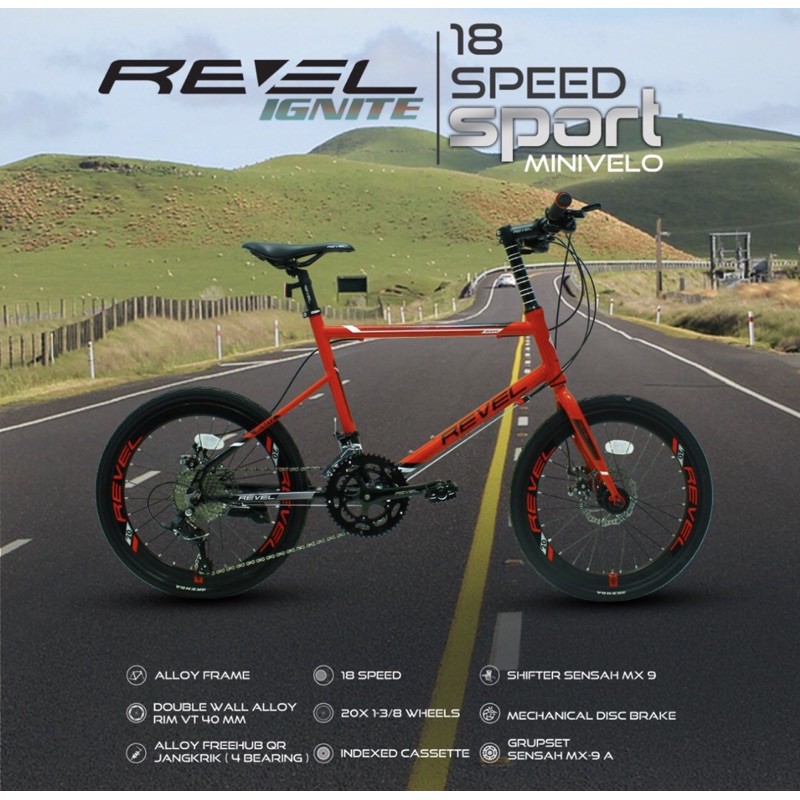 Sepeda Minivelo Revel Ignite 20 inch 16 / 18 inch SNI mixed MTB BMX Folding bike sepeda lipat kredit-4