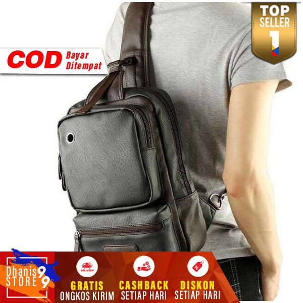 Tas Selempang Pria Murah Bag Kulit Cowo Slempang Cowok Keren Sling Bag Fashion Kekinian