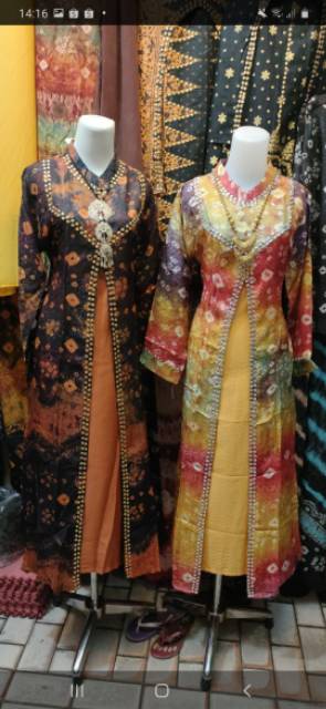 Gamis Pesta Motif Batik Jumputan Sutra Shopee Indonesia