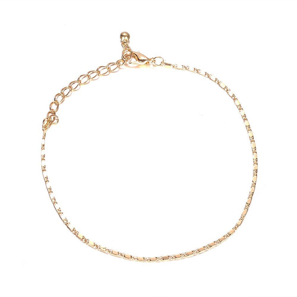 4pcs Gelang Kaki Rantai Multi Layer Bentuk Hati Warna Emas Untuk Wanita