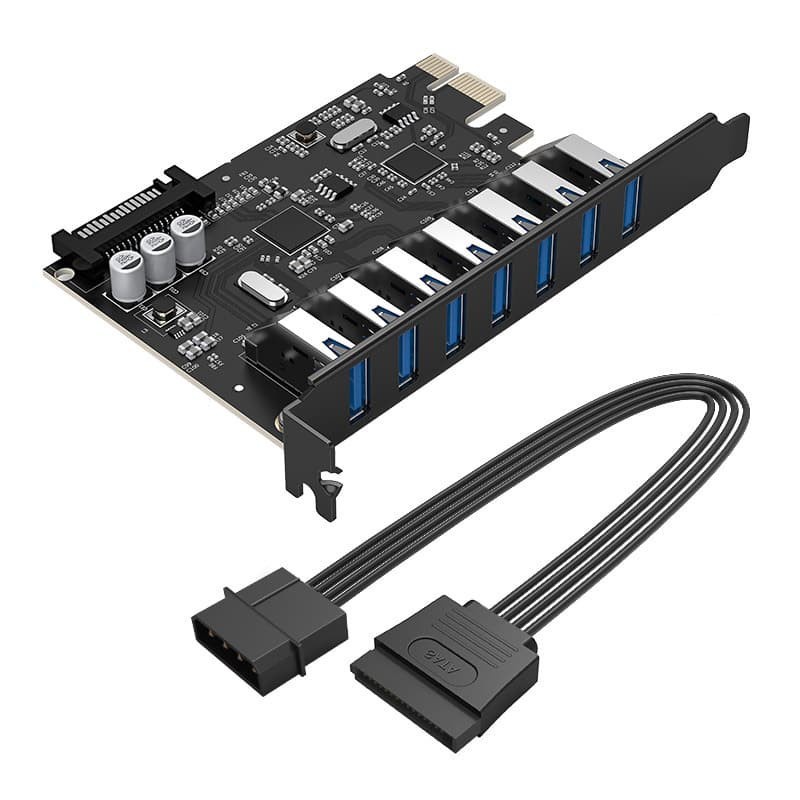 ORICO 7 Port USB3.0 PCI-E Expansion Card with Dual Chip - PVU3-7U