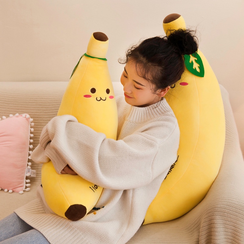 Mainan Boneka Pisang Panjang 70cm Bahan Plush Lembut Untuk Hadiah Anak Perempuan