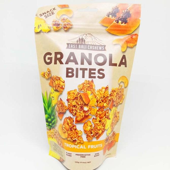 

*:*:*:*:*] EAST BALI CASHEW GRANOLA BITES TROPICAL FRUITS 125G