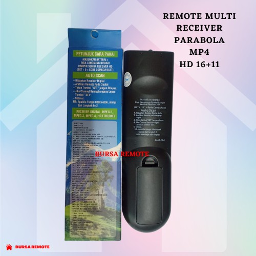 Remot / REMOTE MULTI RECEIVER/PARABOLA MP4 HD 16+II / ecer dan grosir