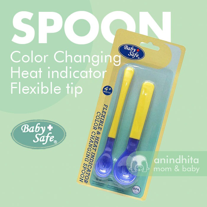 BABYSAFE Heat Sensing Flexible Spoon | Silicone Spoon | Sendok Silikon | sendok bayi