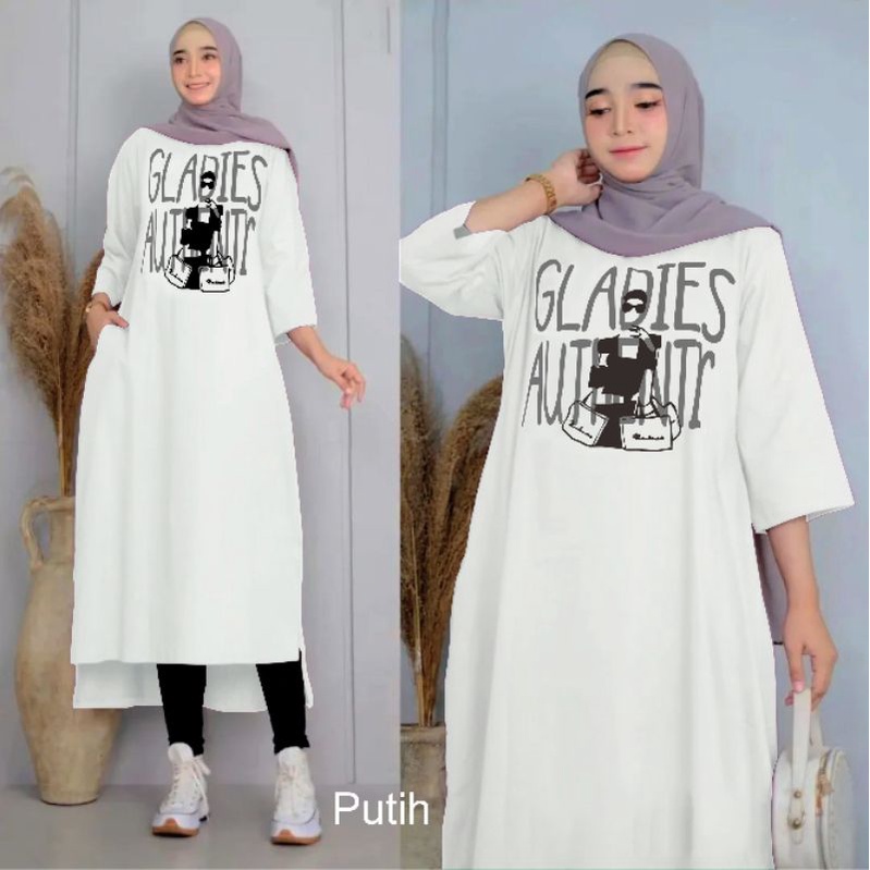 Gladies MIDI dress Matt combed 24s / tunik wanita muslimah terbaru 2022 / atasan wanita terbaru / tunik kekinian / baju muslim wanita terbaru 2022