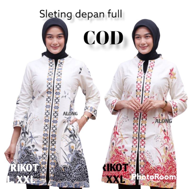 Tunik Batik Cantik Fashion Wanita Muslim / Atasan Batik Wanita Jumbo ld 120