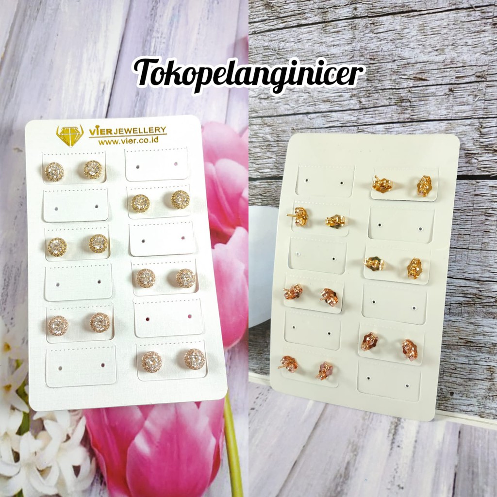 Anting Xuping Permata Bulat Mewah Anti Karat