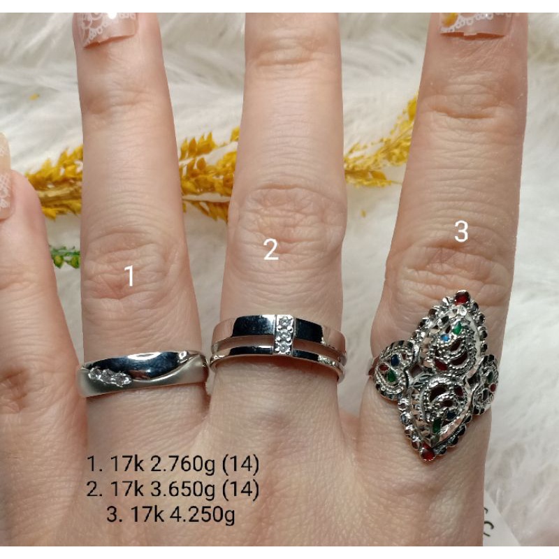 cincin emas Putih kadar 750/17k