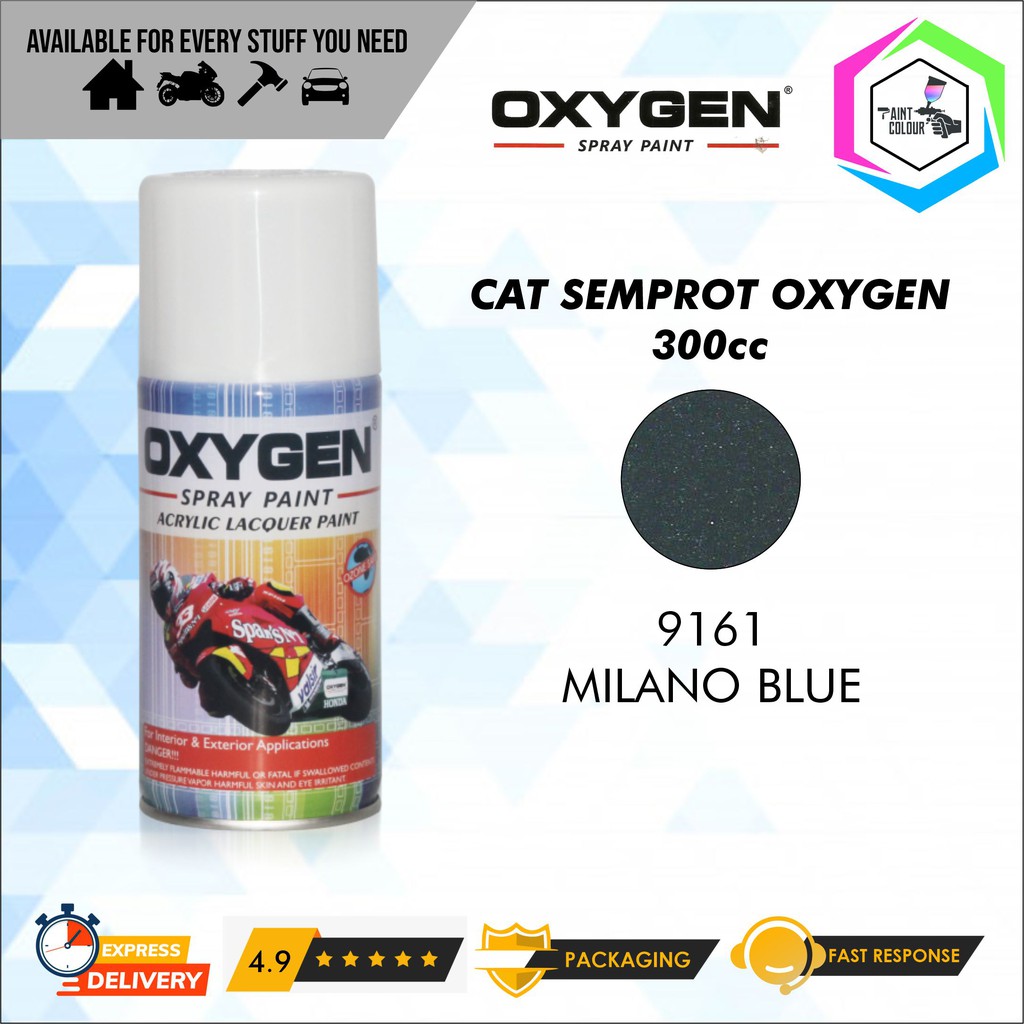 Cat Semprot / Pylox OXYGEN Acrylic Spray Paint - 9161 Milano Blue