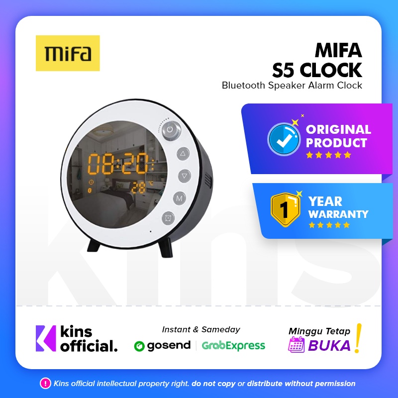 MIFA S5 Bluetooth Speaker Alarm Clock with FM radio