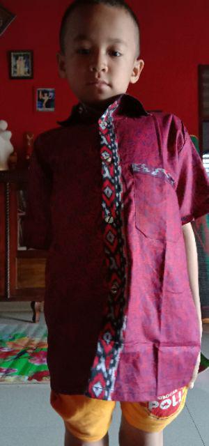 Kemeja Batik Lengan Panjang 021 Risna Batik Hrb026 Hem Batik Murah Seno Sogan Bakung Padi Manggar