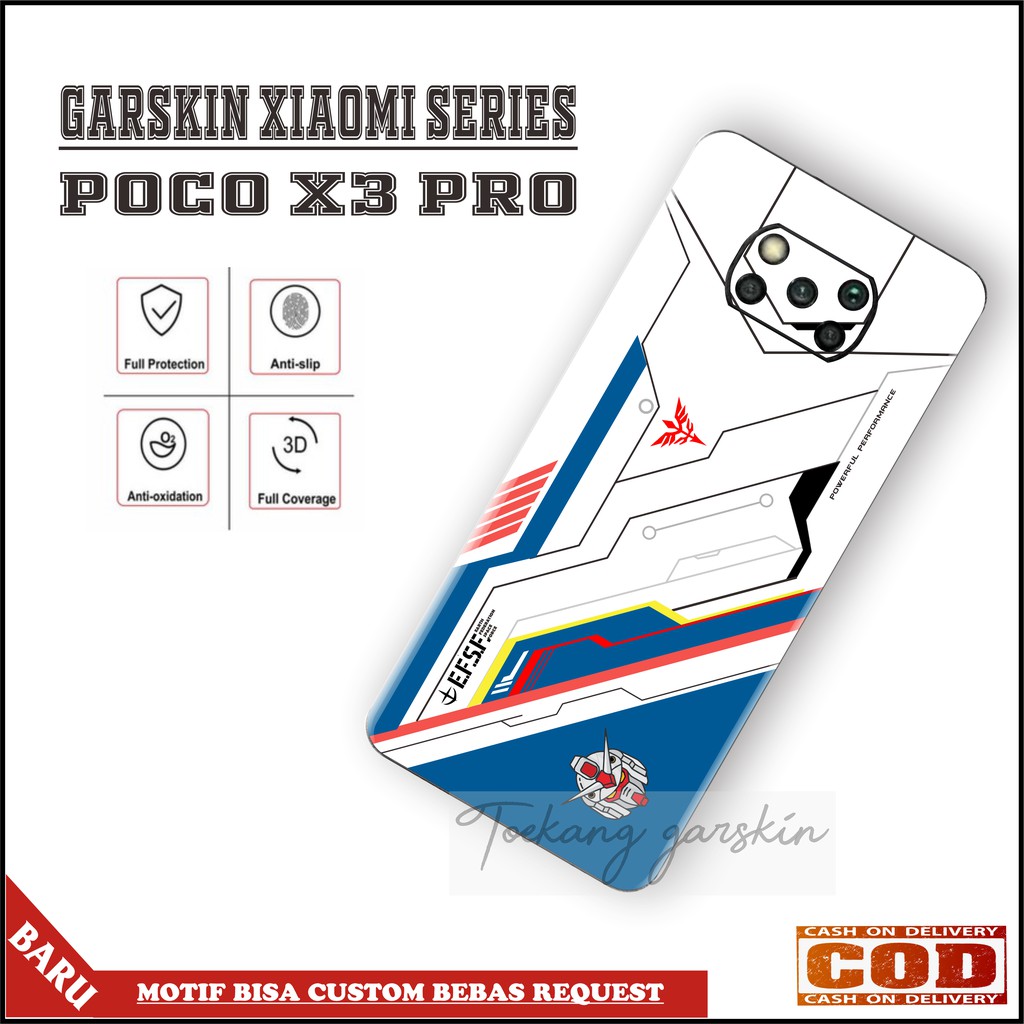 Original Garskin Xiaomi Poco X3 Pro & NFC Motif Gundam Edition Bisa Custom Gambar