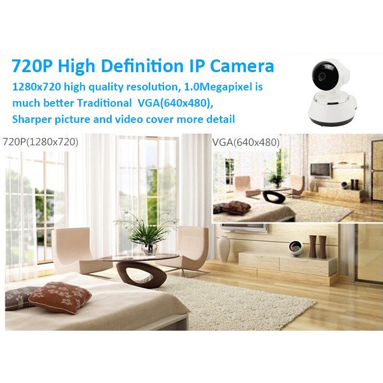 PROMO Wireless IP Camera CCTV 1/4 Inch CMOS 720P Night Vision - V380 Pro EACC1GWH