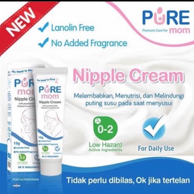 Pure Mom Nipple 15 grm Cream Nipple Puting Baby Bayi