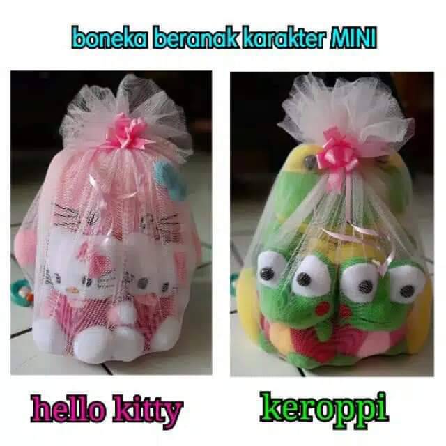 Boneka beranak mini 1 ibu 3 anak