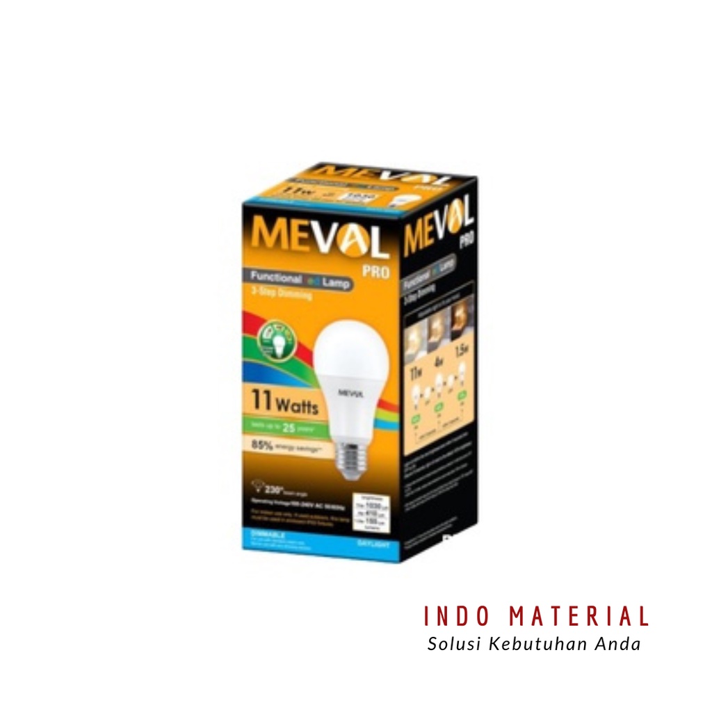 Lampu Meval Pro 11W LED 3 Step Dimming Cahaya Putih