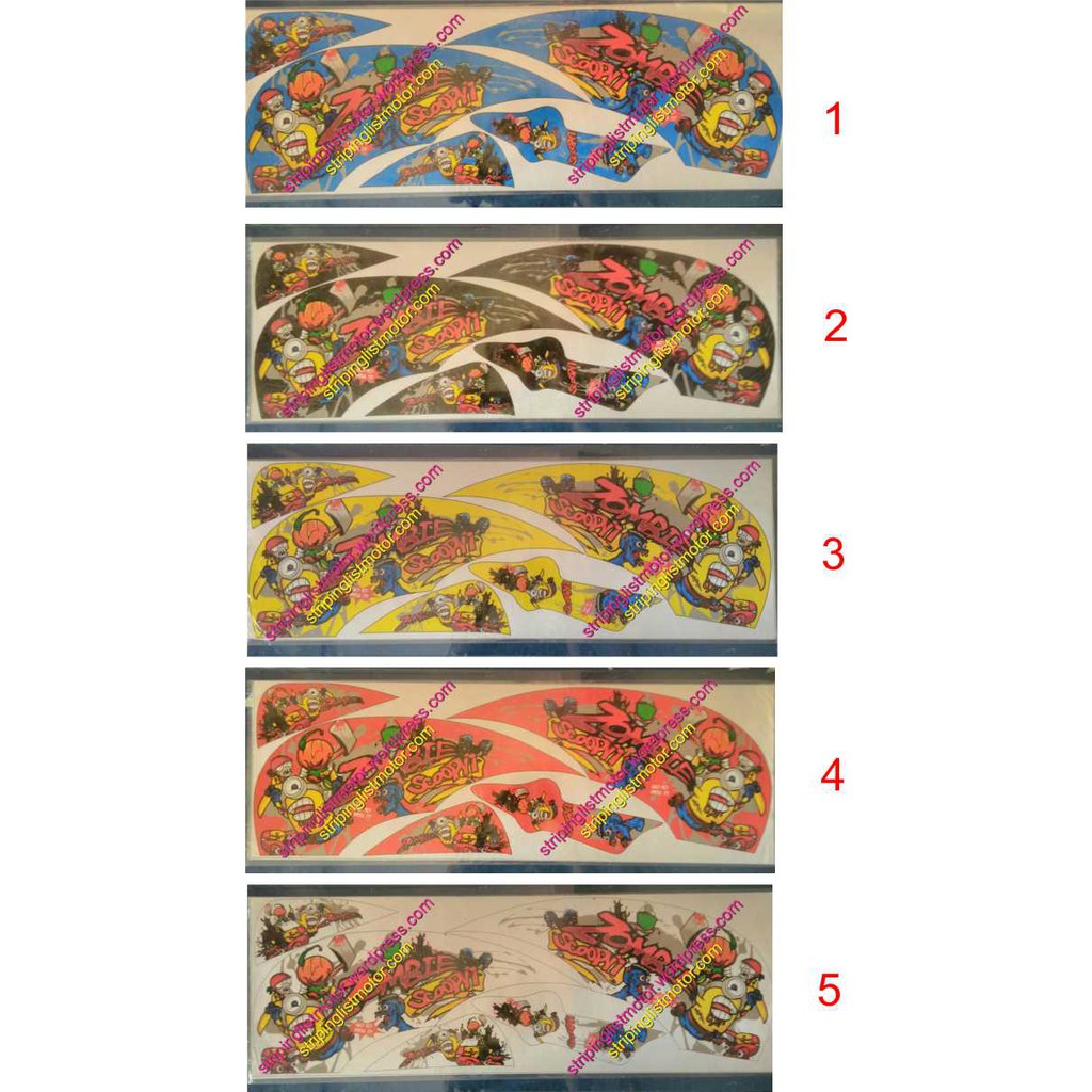 stiker / striping HONDA SCOOPY MINION zombie