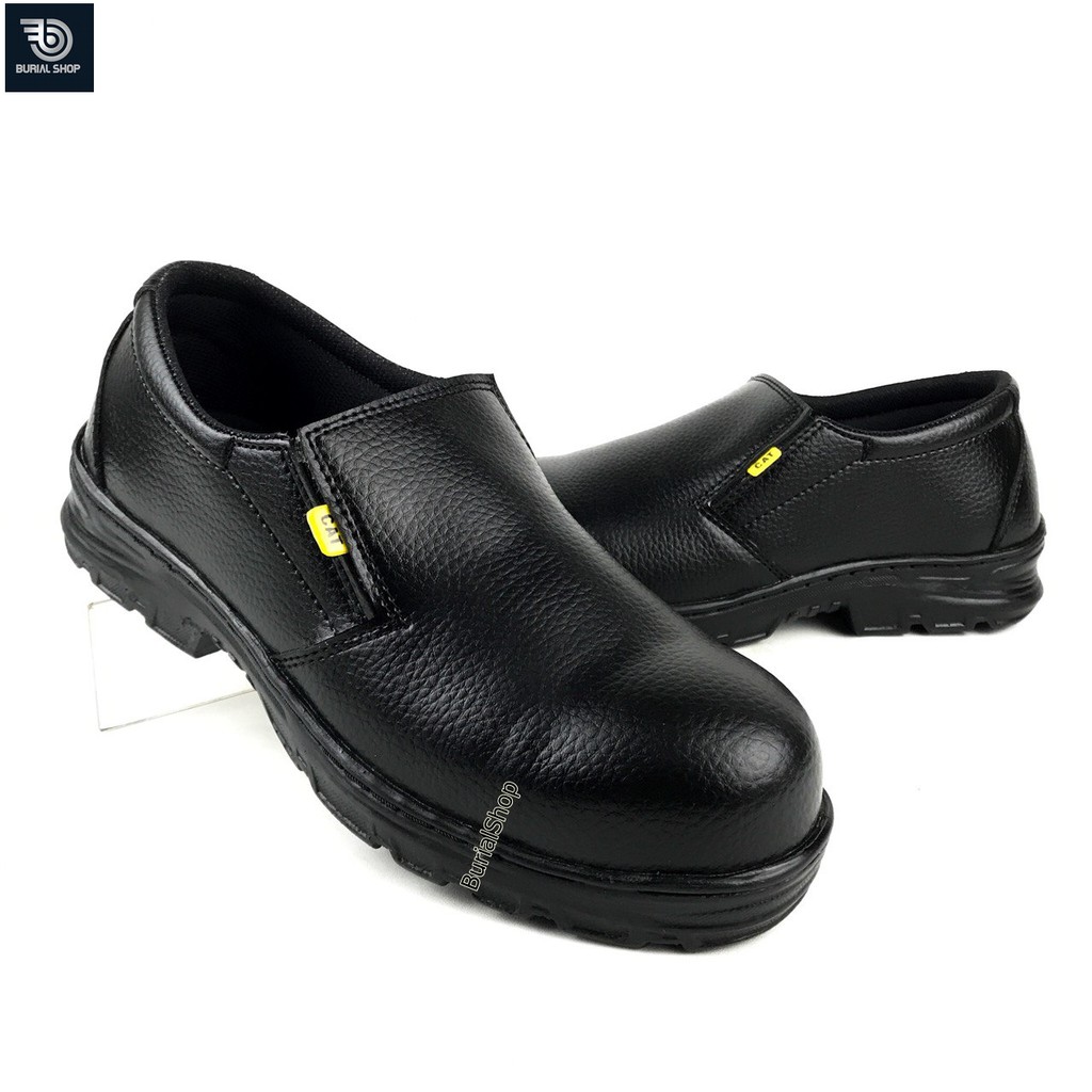 Sepatu Safety Slip On Septi Pria Ujung besi Septy Slop Selop  Kerja Lapangan Proyek - BS-Htam