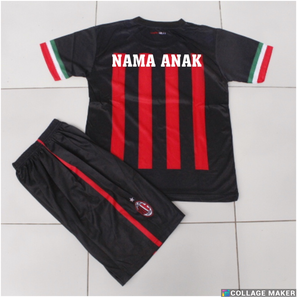 JERSEY SETELAN BAJU BOLA AC MILANO HOME 2022/2023/JERSEY AC MILANI KIDS TERBARU