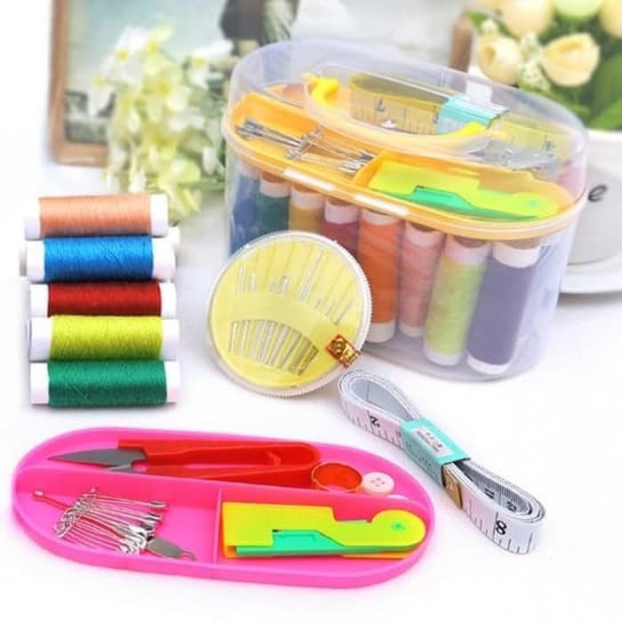 Perlengkapan Alat Jahit 8 Warna Benang Sewing Set Kit