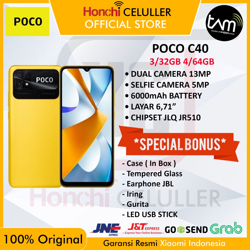 XIAOMI POCO C40 4/64 GB 3/32 GB GARANSI RESMI POCO INDONESIA TAM