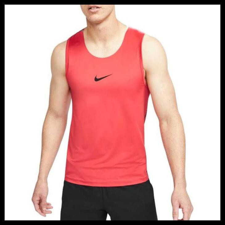 Singlet Nike Red Kaos Tanktop Pria Running Fitnes Gym Baju Training
