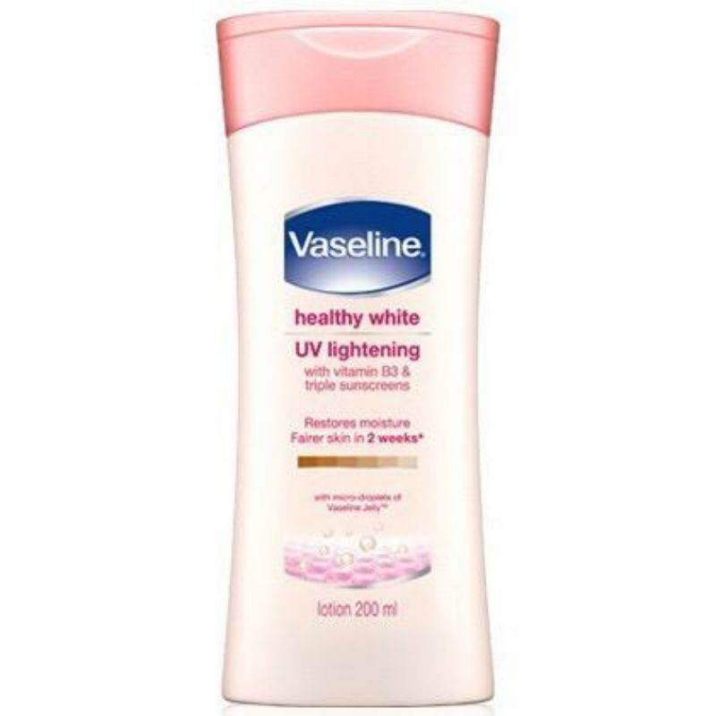 VASELINE Body Lotion Healthy White UV Lightening 200 ML ~ Original 100%