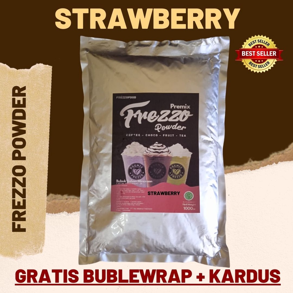 1 KG FREZZO POWDER RASA STRAWBERRY| BUBUK MINUMAN RASA | POWDER DRINK | BOBA BROWN SUGAR |