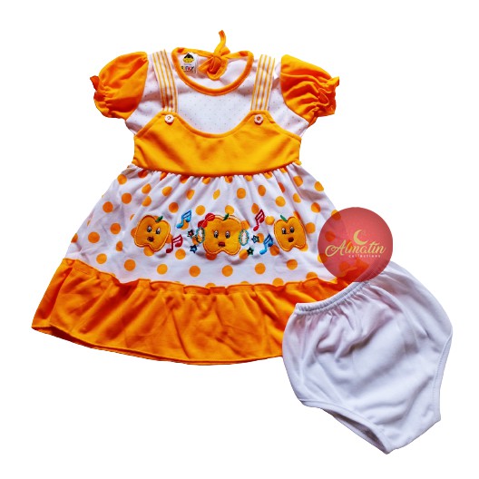 Setelan Baju Bayi Perempuan/ Dress Bayi Usia 3 - 18 Bulan, Murah Berkualitas