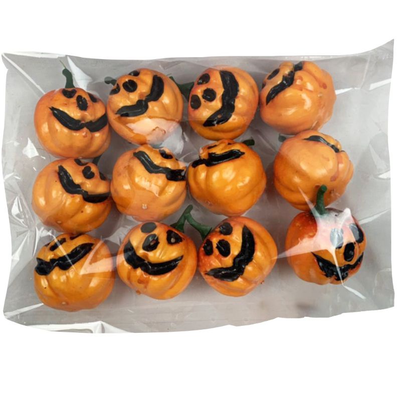 16pcs / Pak Labu Mini Buatan Bahan Busa Untuk Dekorasi Halloween
