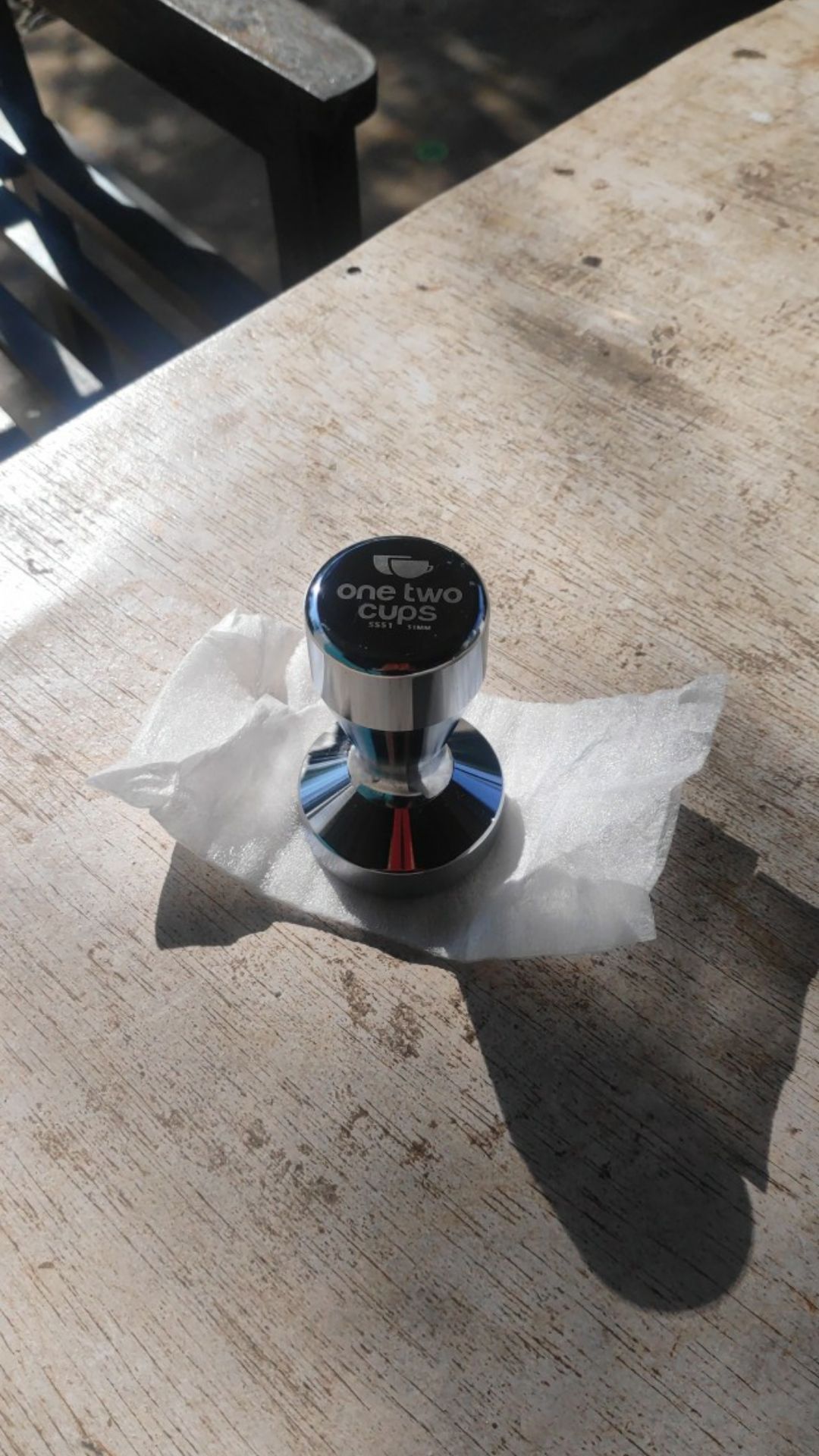 Tamper Kopi Espresso Machine Mesin Flat Coffee Stainless Steel Chrome Plated 50mm - Pnp.gadget