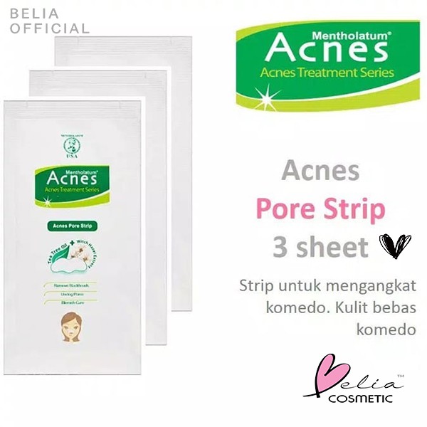 ❤ BELIA ❤ Acnes Pore Strip Isi 3 Sheets | Bye Komedo Nakal | Pori-pori | BPOM