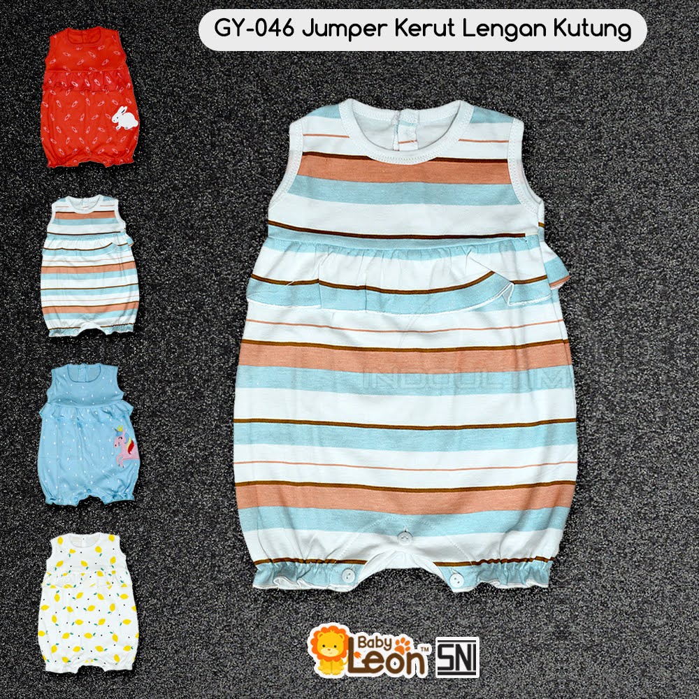 Jumper Bayi Lengan Kutung BABY LEON Jumsuit Bayi PerempuanJumper Kerut Kutung gy-046