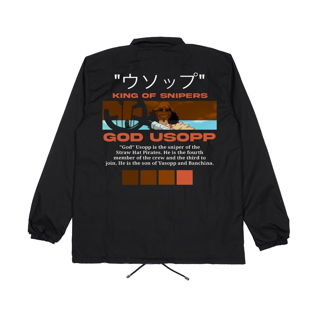 Jaket coach windbreaker animasi one piece god usoop