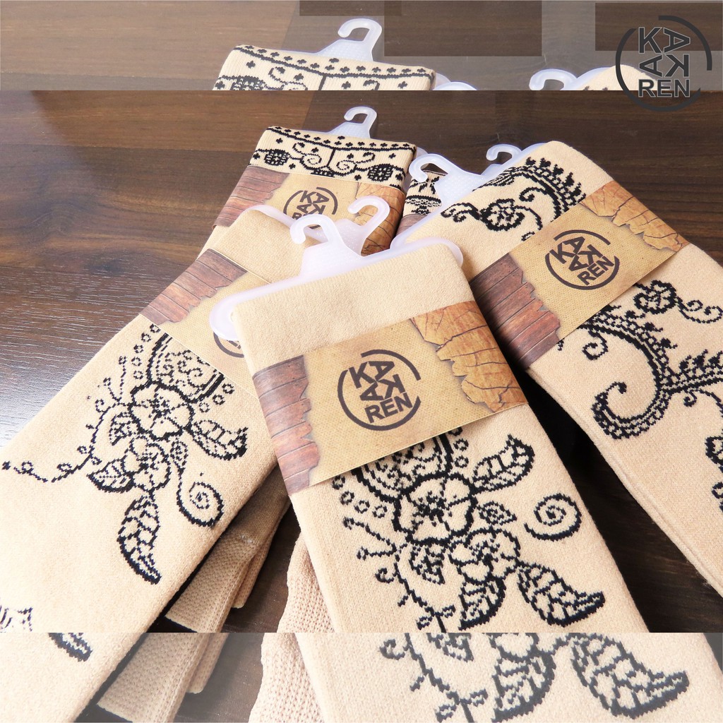 Kakaren Kaos Kaki Jempol Motif Henna Warna Cream A