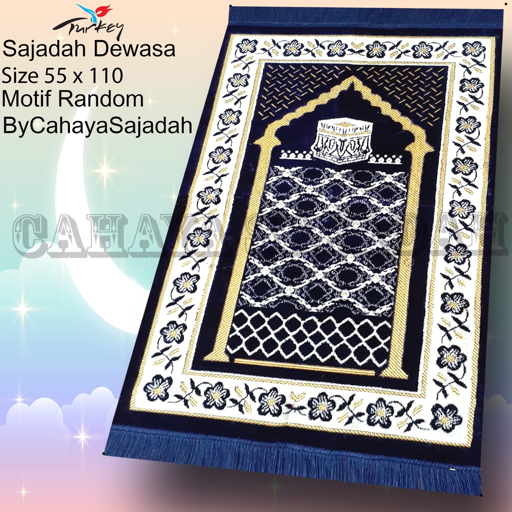 Sajadah Turkey Termurah Ukuran Medium 55x110 cm Bahan Tebal Peralatan Sholat By Cahaya Sajadah