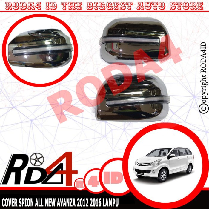 RUNNING SEIN LED Cover Spion Mobil All New AVANZA 2012 2016 Chrome
