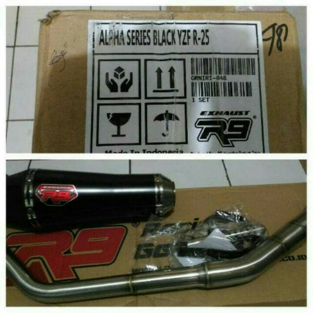 Knalpot r9 alpha series yamaha r25/ knalpot r9 alpha r25 original