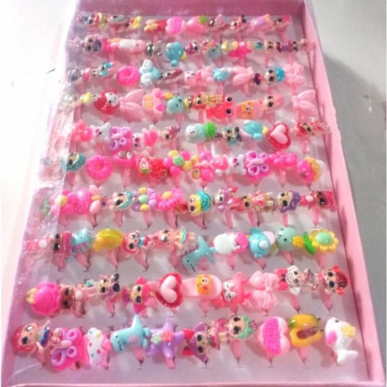 ISI 100 PCS CINCIN BONEKA ANAK PAKAI KOTAK/ MAINAN CINCIN ANAK