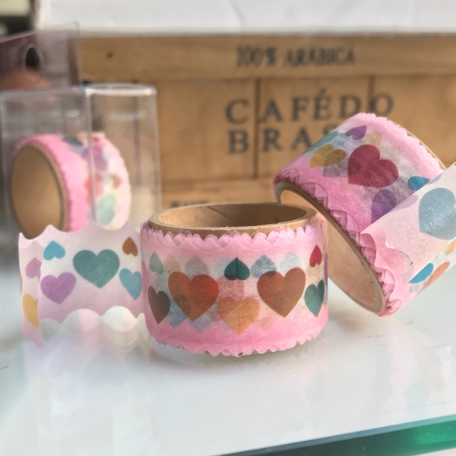 

washitape die cut heart