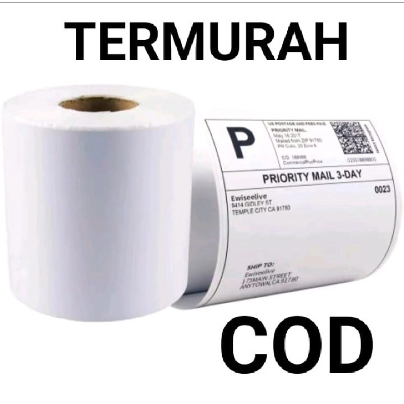 

LABEL STICKER THERMAL 100 X 150 BARCODE 100X150 UKURAN A6 isi 500Pcs Kertas Printer label Barcode Stiker Bisa Printer Pakai Ribon Atau Ga pakai ribon