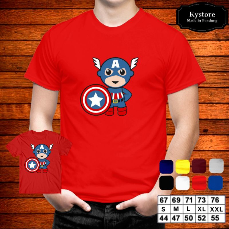 kaos anak pria motif captain america edisi Famili Combad 30s