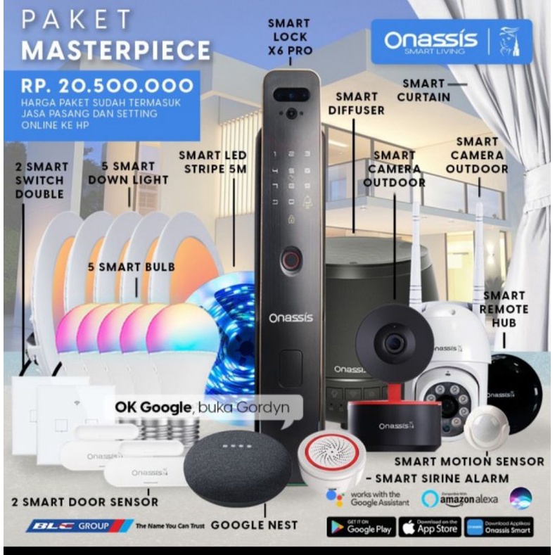 Paket MASTERPIECE Onassis Smart Home -  Smart Living - Smart Lock - Digital Lock - Smart Life Securi