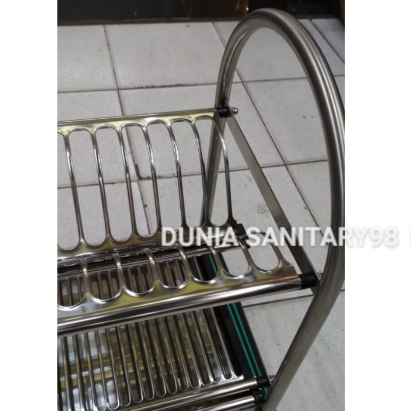 Rak piring INOBE 2 susun STAINLESS SUS 304 Tirisan piring dapur Stainless stell