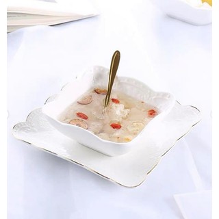  MANGKOK  SAJI MINI KERAMIK  IMPOR MOTIF SHABBY PUTIH BOWL 
